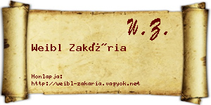 Weibl Zakária névjegykártya